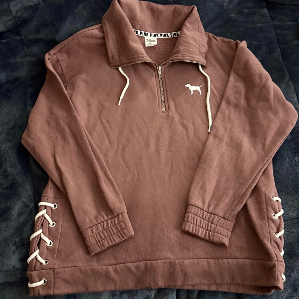 Victoria's Secret PINK Half-Zip Pullover with Side Lace-Up